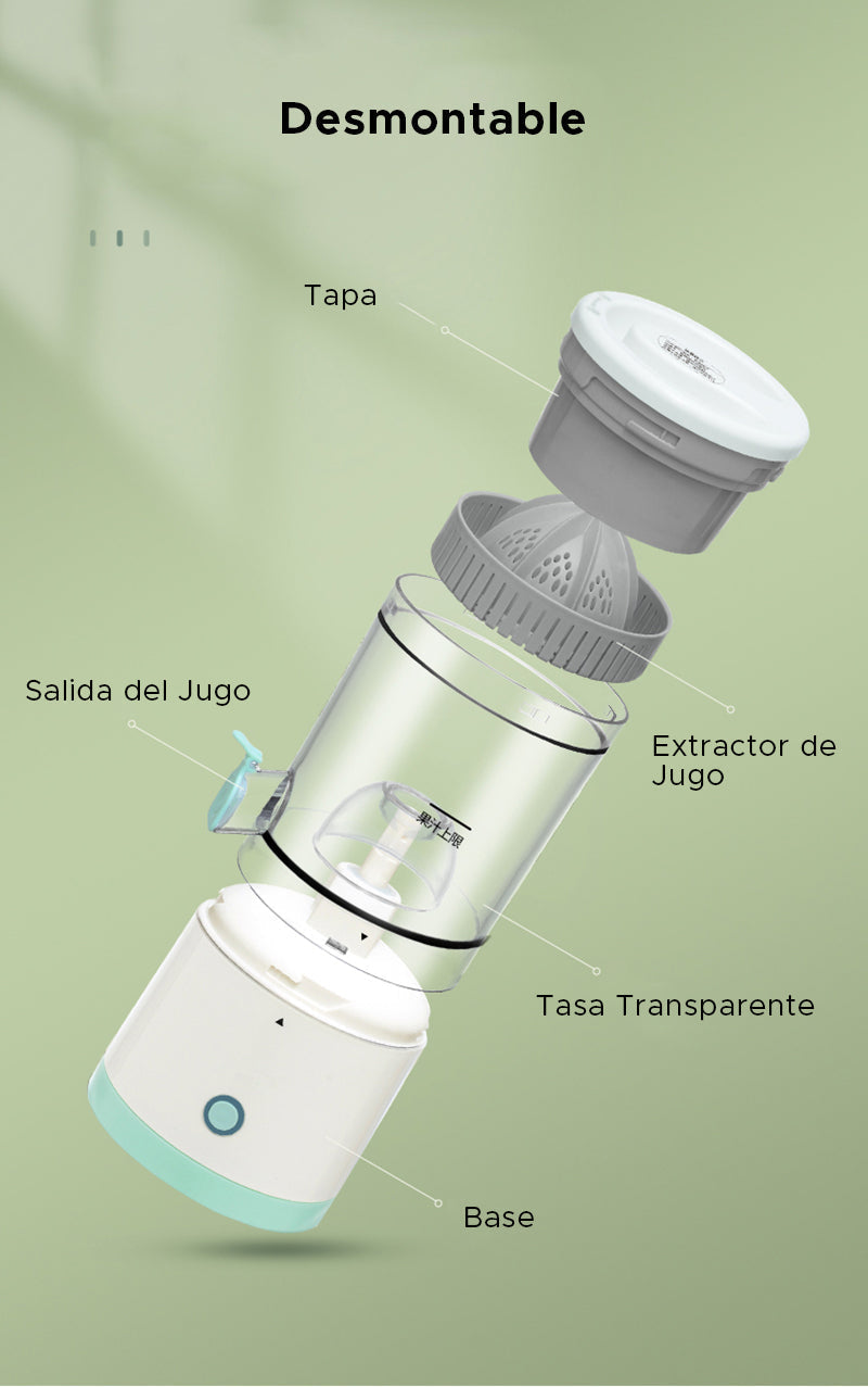 Exprimidor Eléctrico Portátil Recargable y lleva gratis Cortador de Piña